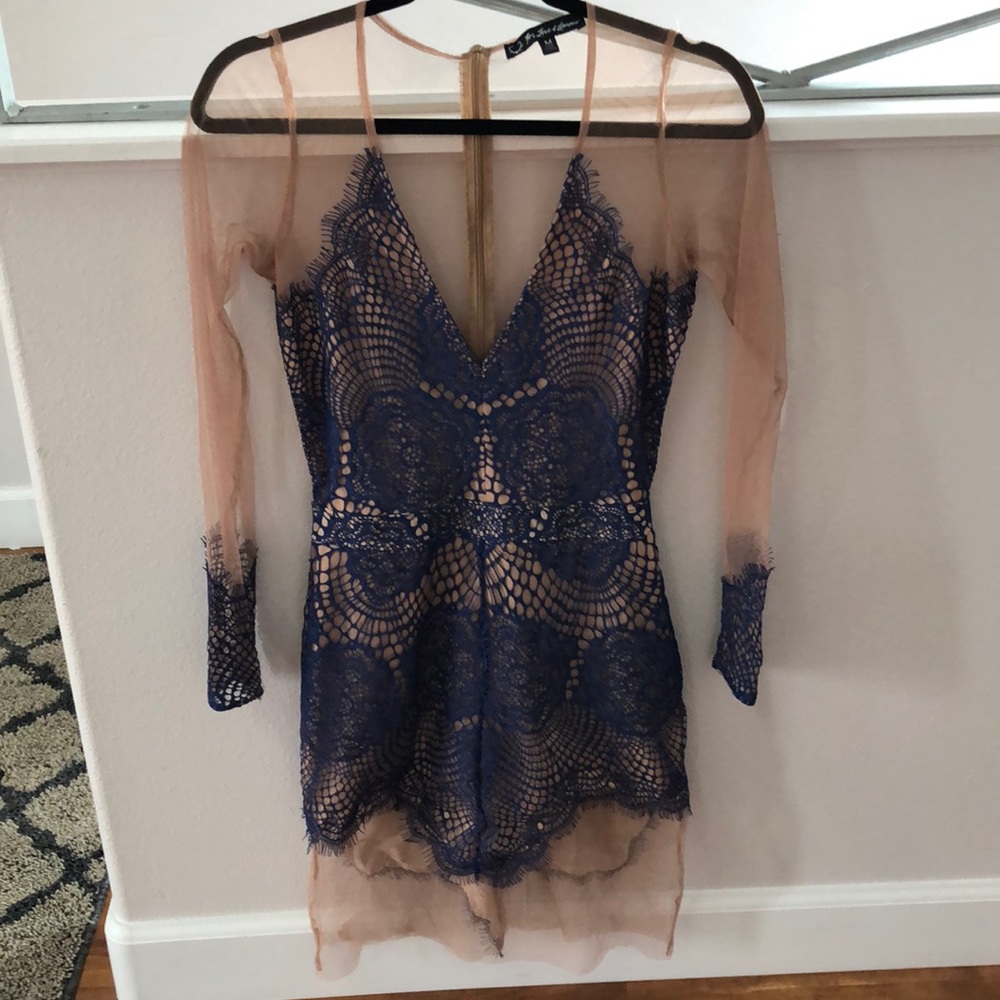 For Love And Lemons blue lace dress